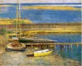 Bateaux à un débarquement impressionnisme Bateau Théodore Robinson paysage ruisseaux